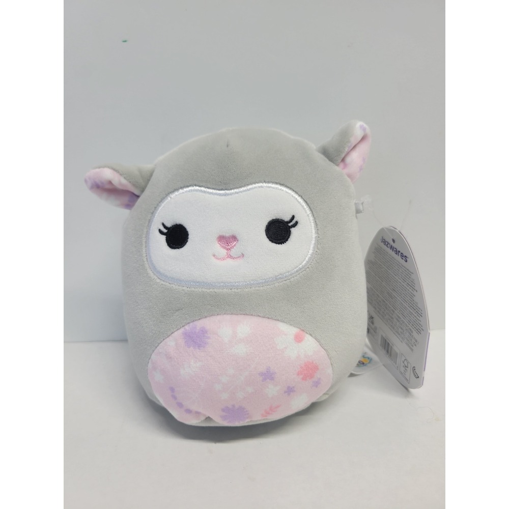 Squishmallows Elea the Lamb 5 Inch Grey Pink Floral Easter Plush S5 #1074-2 NWT